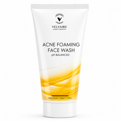 Velvaire Acne Foaming Face Wash 100g: best pH balanced salicylic acid cleanser for acne-prone skin and pimple control.