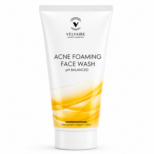 Velvaire Acne Foaming Face Wash 100g: best pH balanced salicylic acid cleanser for acne-prone skin and pimple control.