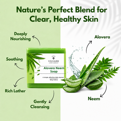 Velvaire Aloe Vera Neem Soap key benefits - buy neem soap 100g online India