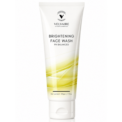 Velvaire Brightening Face Wash 100g: best pH balanced skin brightening cleanser for radiant glowing skin.