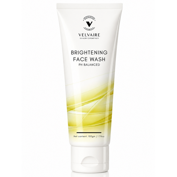 Velvaire Brightening Face Wash 100g: best pH balanced skin brightening cleanser for radiant glowing skin.