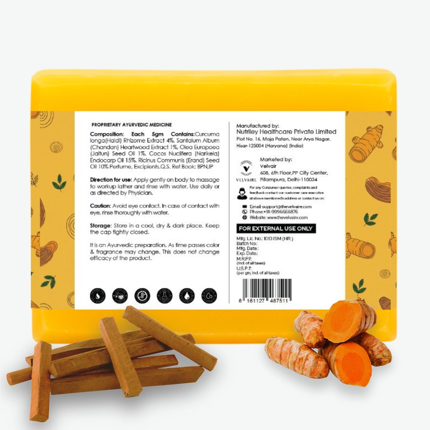 Turmeric and sandalwood soap