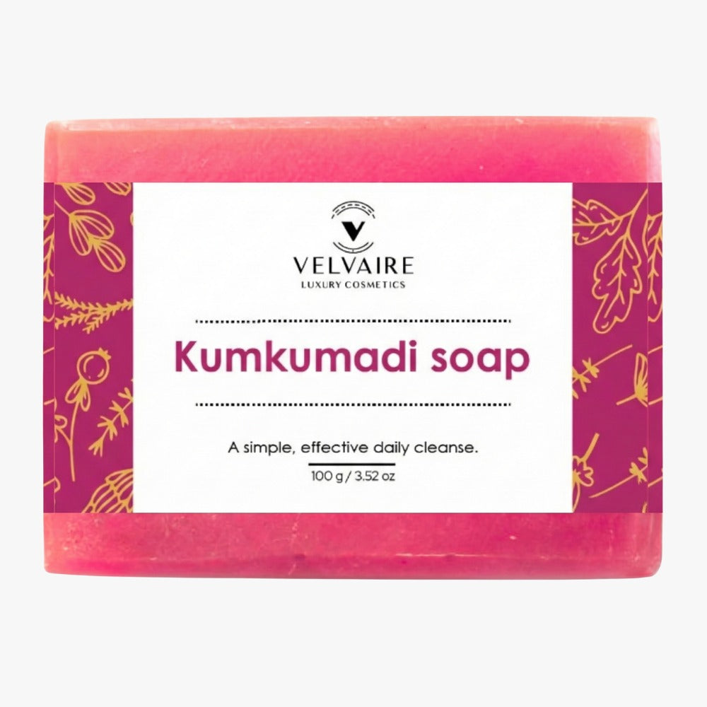 Velvaire Ayurvedic Kumkumadi soap bar for anti-aging skin brightening and luxury daily cleanse 100g