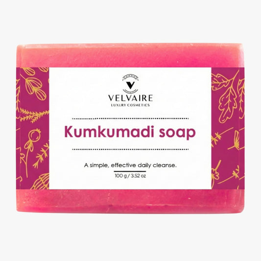 Velvaire Ayurvedic Kumkumadi soap bar for anti-aging skin brightening and luxury daily cleanse 100g