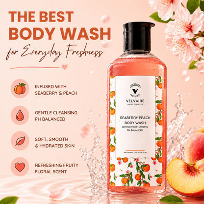 Best Seaberry Peach body wash for everyday freshness: gentle cleansing formula for soft hydrated skin.